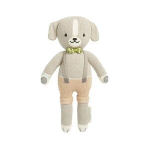 Cuddle + Kind Noah the Dog Grey Knit Stuffed Animal Plush Sustainable Handmade